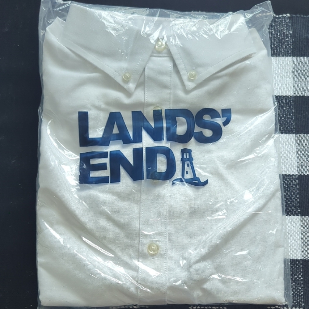 Lands' End White Casual Button Down Shirt Size 6 Women
